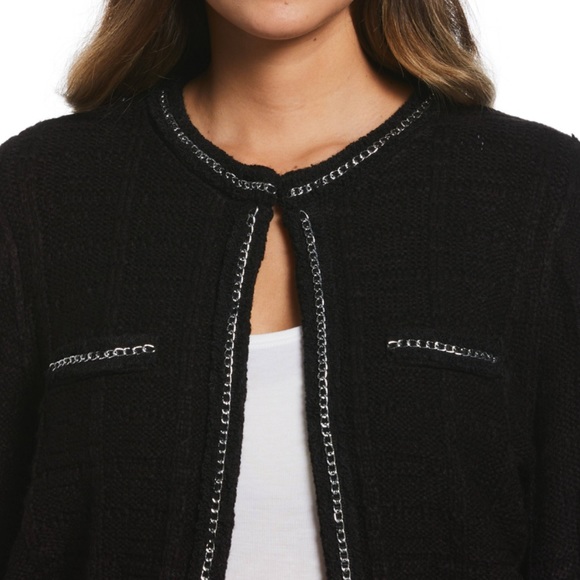 Ella by Rafaella Women's Petite Chain Trimmed Sweater - Picture 2 of 13